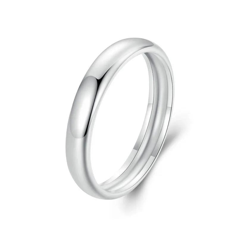 925 Silver Circle Wedding Rings Women Bridal Engagement Anillos 3.5mm