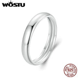 925 Silver Circle Wedding Rings Women Bridal Engagement Anillos 3.5mm