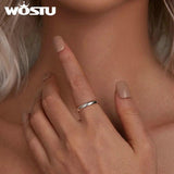 925 Silver Circle Wedding Rings Women Bridal Engagement Anillos 3.5mm