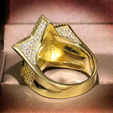 925 Silver Hiphop Zircon Big Ring Five Star Ring For Women