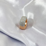 14K Rose Diamond Ring for Women's Jewelry & Men's Wedding, Hip Hop Square