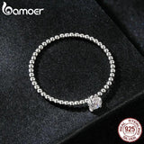 925 Silver Eternity Rope Wedding Band Ring, Stackable Moissanite Beads Ring