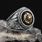 925 Silver Men's Ring Father Adjustable Shine Ray Ring RG6919