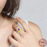 925 Silver Halloween Glow-in-the-Dark Witch Ring for Women
