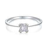 925 Silver CZ Birthstone Ring Women Gift Wedding Engagement Fine Jewelry