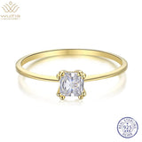 925 Silver CZ Birthstone Ring Women Gift Wedding Engagement Fine Jewelry