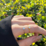925 Silver CZ Birthstone Ring Women Gift Wedding Engagement Fine Jewelry