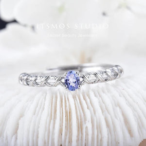 Tanzanite Infinity Ring Natural Gemstone Purple Statement Daily Ring