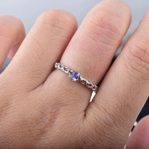 Tanzanite Infinity Ring Natural Gemstone Purple Statement Daily Ring