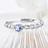 Tanzanite Infinity Ring Natural Gemstone Purple Statement Daily Ring