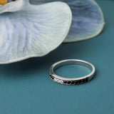 Spinel 3 Stone Band Ring 925 Sterling Silver Women Jewelry