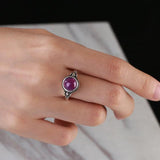 925 Silver Amethyst Ring Women's Jewelry for Wedding Anniversary