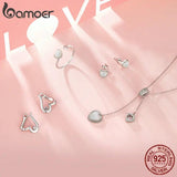 925 Silver Love CZ Heart Adjustable Ring for Women