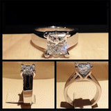 925 Silver Mens Ring Natural Moissanite Gemstone Square Diamond Zircon Rings
