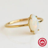 Opal 925 Sterling Silver Rings For Women Cartilage Anillos Wedding