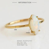 Opal 925 Sterling Silver Rings For Women Cartilage Anillos Wedding