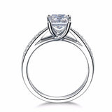 925 Silver Clear Zircon Wedding Band Ring Women Gift Jewelry