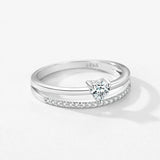 925 Silver Heart CZ Finger Rings Romantic Wedding Jewelry