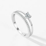 925 Silver Heart CZ Finger Rings Romantic Wedding Jewelry