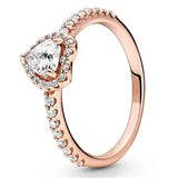 925 Silver Rose Sparkling Heart Set for Women
