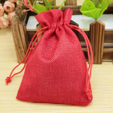 Red Jute Bags Wedding Favors Drawstring Gift Bag 10pcs