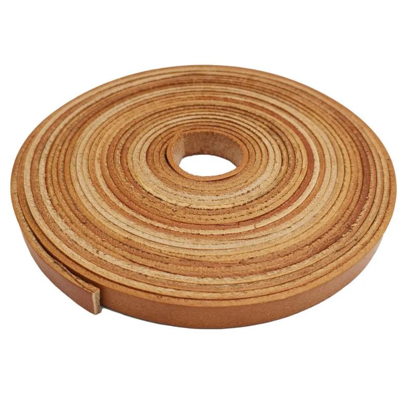 Aaazee 1 Yard 10mm Flat Leather Strip Distressed Tan 10x2mm