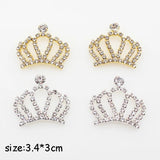Metal 10pcs Crown Rhinestone for DIY Clothing Hairpin Wedding