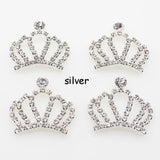 Metal 10pcs Crown Rhinestone for DIY Clothing Hairpin Wedding
