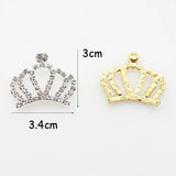 Metal 10pcs Crown Rhinestone for DIY Clothing Hairpin Wedding