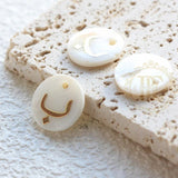 Natural Shell Arabic Letter Charm Round 15mm