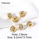 14K Plated Brass Zircon Spacer Beads for Jewelry Making