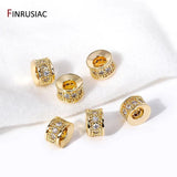 14K Plated Brass Zircon Spacer Beads for Jewelry Making
