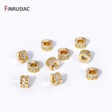 14K Plated Brass Zircon Spacer Beads for Jewelry Making