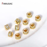 14K Plated Brass Zircon Spacer Beads for Jewelry Making