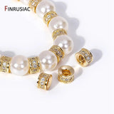 14K Plated Brass Zircon Spacer Beads for Jewelry Making