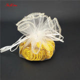 50pcs Organza Gift Bag Drawstring Round Wedding Party Jewelry Storage Pouch