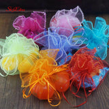 50pcs Organza Gift Bag Drawstring Round Wedding Party Jewelry Storage Pouch