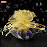 50pcs Organza Gift Bag Drawstring Round Wedding Party Jewelry Storage Pouch
