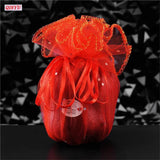 50pcs Organza Gift Bag Drawstring Round Wedding Party Jewelry Storage Pouch
