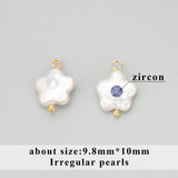 Natural Pearl Copper Pendant with Zircons