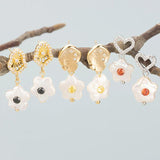 Natural Pearl Copper Pendant with Zircons