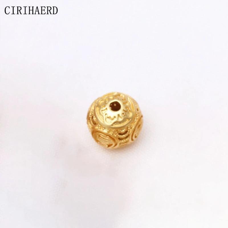 14K Plated Round Ball Beads Diy Accessories Beaded Materials Component
