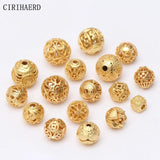 14K Plated Round Ball Beads Diy Accessories Beaded Materials Component