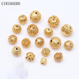 14K Plated Round Ball Beads Diy Accessories Beaded Materials Component