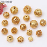 14K Plated Round Ball Beads Diy Accessories Beaded Materials Component
