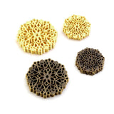 Flower Filigree Hollow Embellishments Findings Jewelry Bronze Tone 35mm 48mm