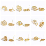 14K Plated Brass Smooth Post Earring with Jump Ring, DIY Earring Making