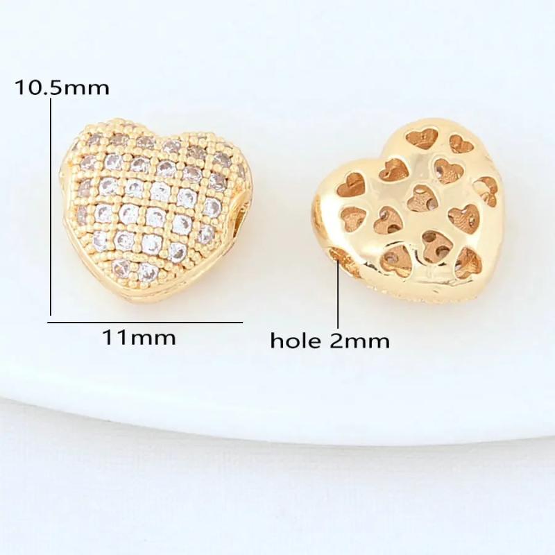 14K Plated Brass Zircon Beads for DIY Jewelry Making