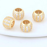 14K Plated Brass Zircon Beads for DIY Jewelry Making