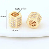 14K Plated Brass Zircon Beads for DIY Jewelry Making